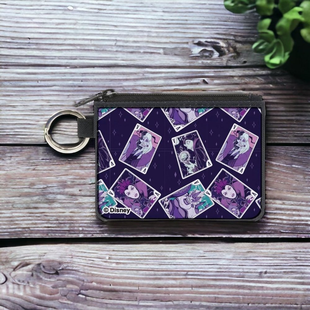 Disney Villains Icons X-Small Keychain Canvas Zipper ID Card Holder